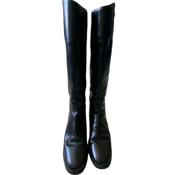 Marlborough Riding Boots Women's US SZ 8.5 UK size 7.5 Black Leather Knee High - Picture 3 of 12